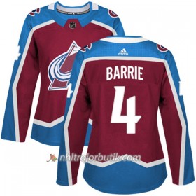 Dame Ishockey Colorado Avalanche Tröja Tyson Barrie 4 Adidas 2017-2018 Burgundy Röd Authentic